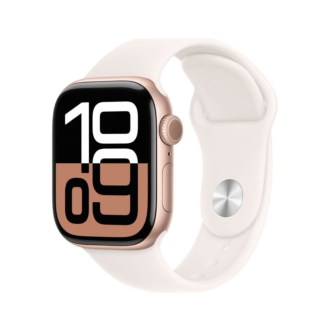 Смарт-годинник Apple Watch Series 10 GPS 42mm Rose Gold Aluminium Case with Light Blush Sport Band - S/M (MWWH3)